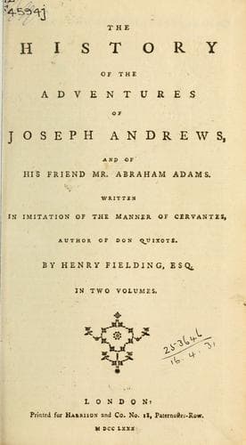 Cover of The history of the adventures of Joseph Andrews and of his friend Mr. Abraham Adams ; and, An apology for the life of Mrs. Shamela Andrews by Henry Fielding