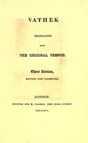 Cover of Vathek by William Beckford