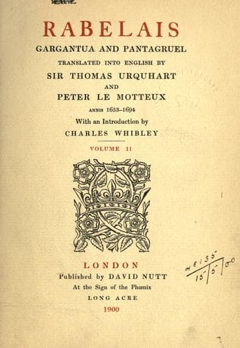 Cover of Gargantua and Pantagruel by François Rabelais