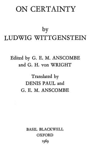 Cover of On Certainty by G.E.M. Anscombe