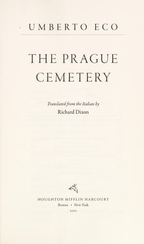 Cover of The Prague Cemetery by Umberto Eco