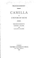 Cover of Camilla by Frances Burney