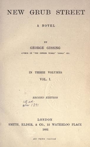 Cover of New Grub Street by George Gissing