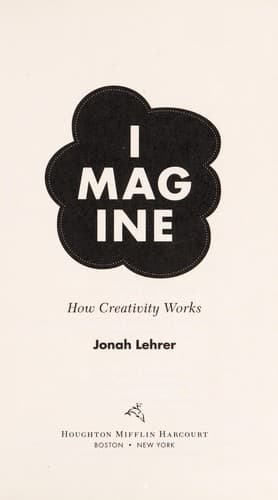 Cover of Imagine by Jonah Lehrer