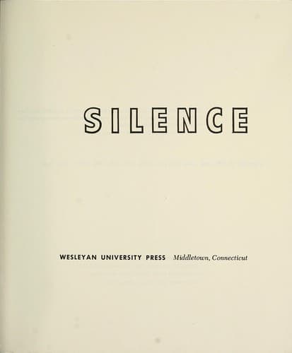 Cover of Silence by John Cage
