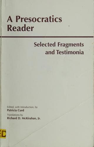 Cover of A Presocratics Reader by Patricia Curd