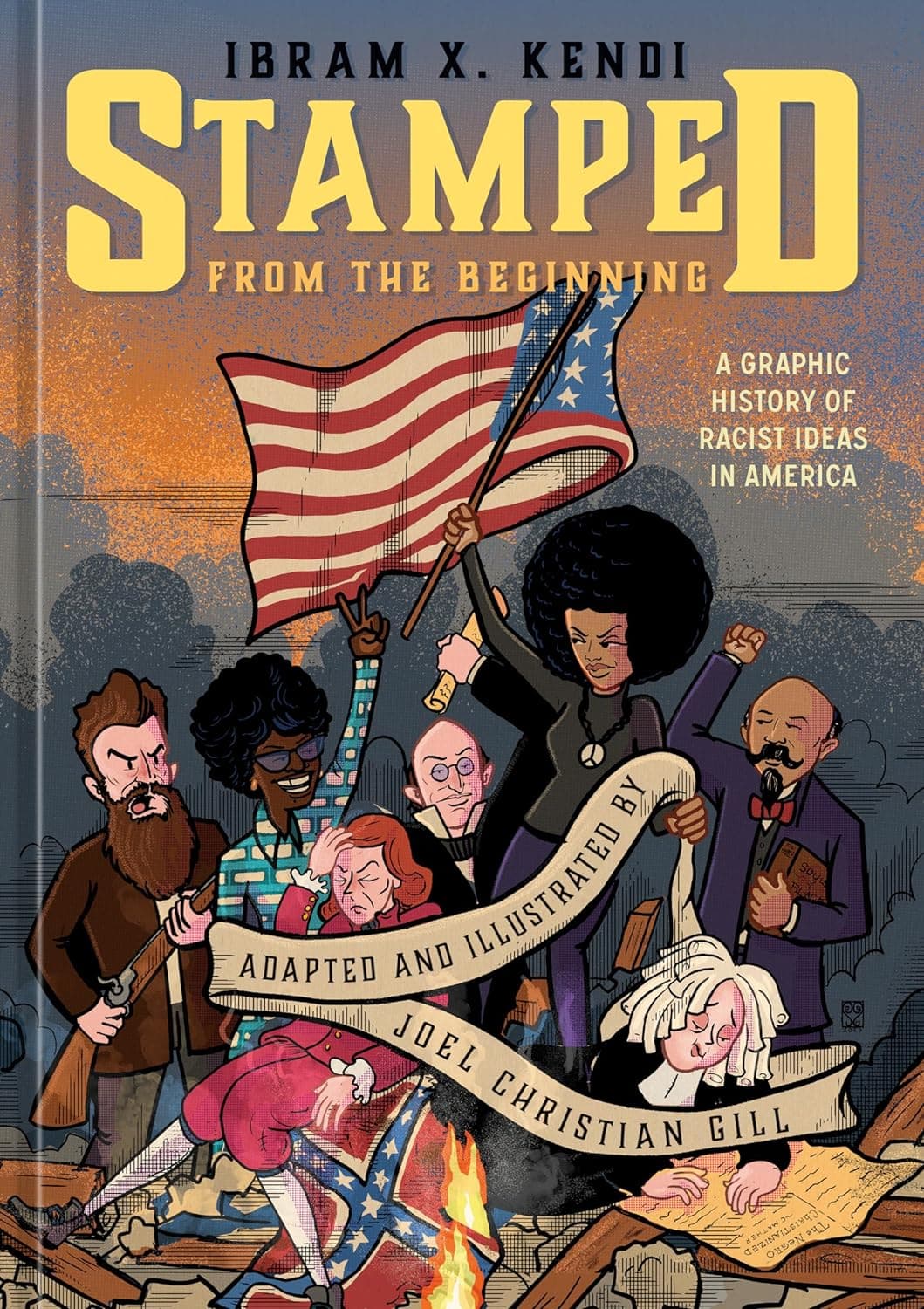 Cover of Stamped from the Beginning: A Graphic History of Racist Ideas in America by Ibram X. Kendi
