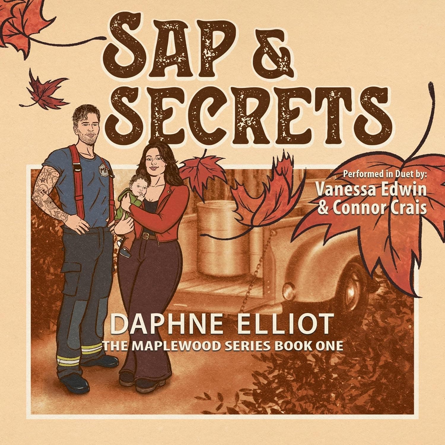 Cover of Sap & Secrets: A Surprise Baby Firefighter Romance by Daphne Elliot