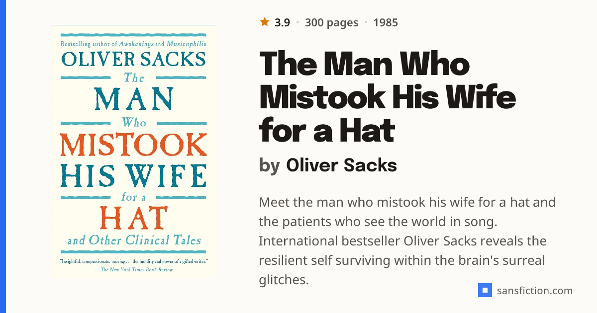 The Man Who Mistook His Wife for a Hat by Oliver Sacks - large type ...